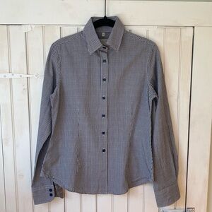 Pauw Amsterdam Blue & White Gingham Button-Up Shirt Size 2 Blouse